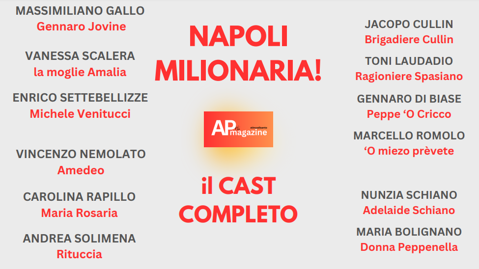 grafica cast completo napoli milionaria film tv 2023 gallo scalera elenco nomi attori attrici personaggi